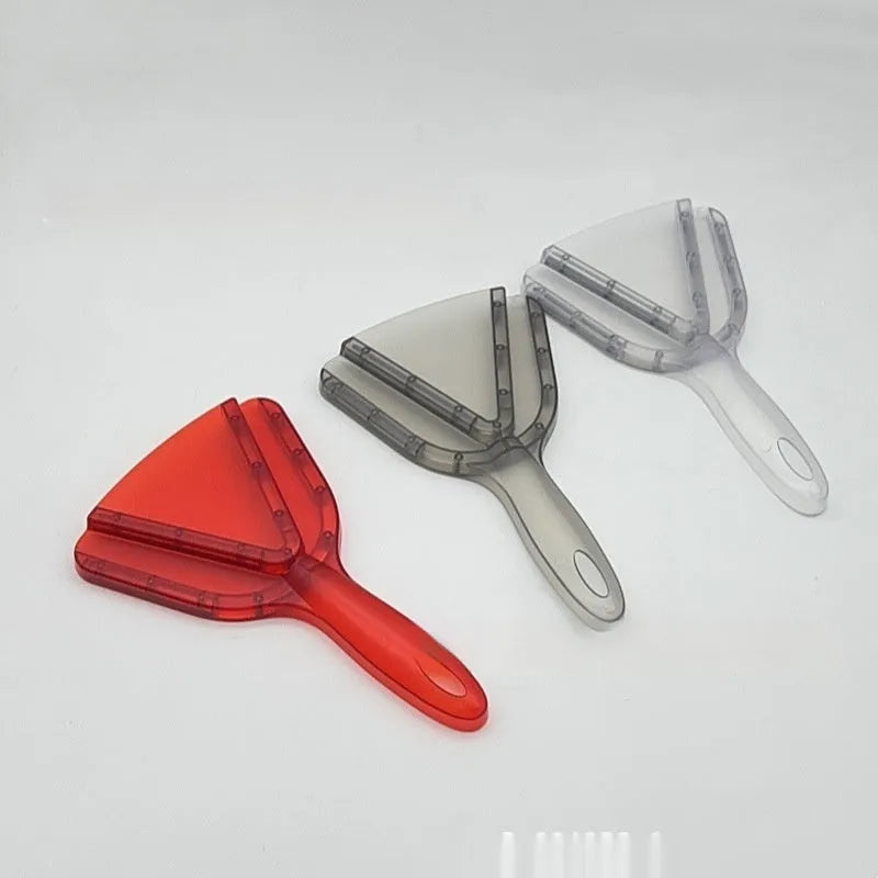 Telescopic plastic bottle opener with adjustable height in clear, red, and grey colours