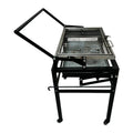 Foldable charcoal BBQ stove with detachable large oven grill for outdoor cooking