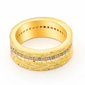 Gold geometric zircon ring for women in UK sizes 6, 7, and 8