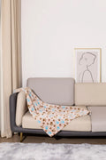 Cartoon anime dog blanket with double-sided flannel texture in blue dog or dog's paw designs