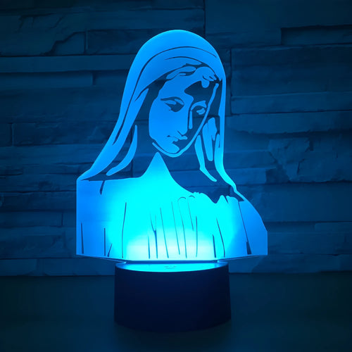 3D LED night light showing laser engraved acrylic plate with dual-ring pattern on ABS base with touch controls
