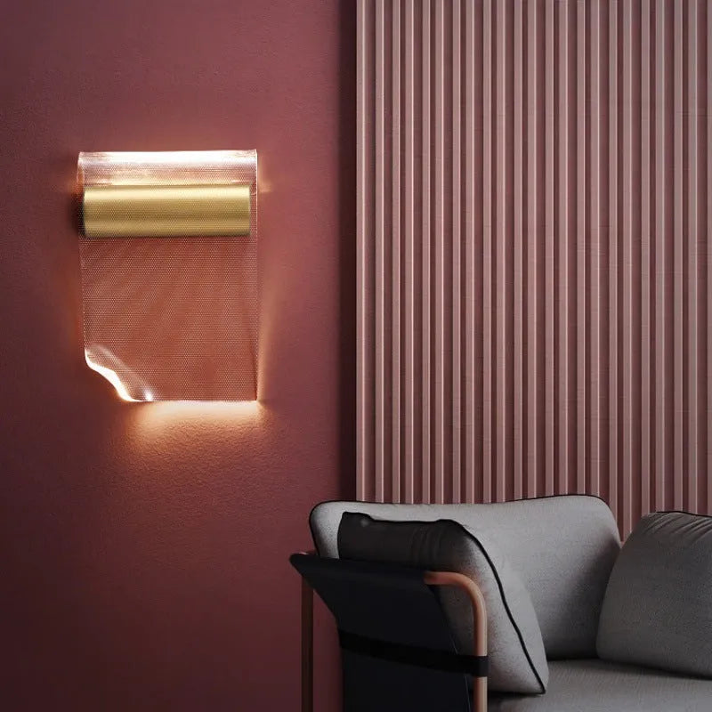 Wall lamp with acrylic shade showing left and right bend direction options