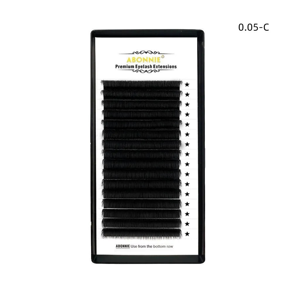 16-row dense false eyelashes made from mink hair on a matte wool band, showing length options from 8mm to 18mm.