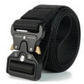 Men's thick canvas tactical belt with alloy buckle in Army Green colour