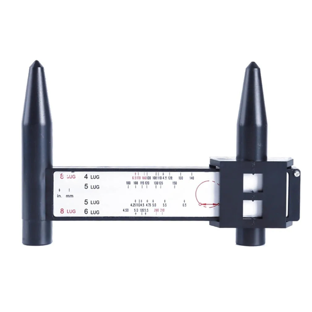 Electronic digital caliper hole distance measuring tool on a workshop bench