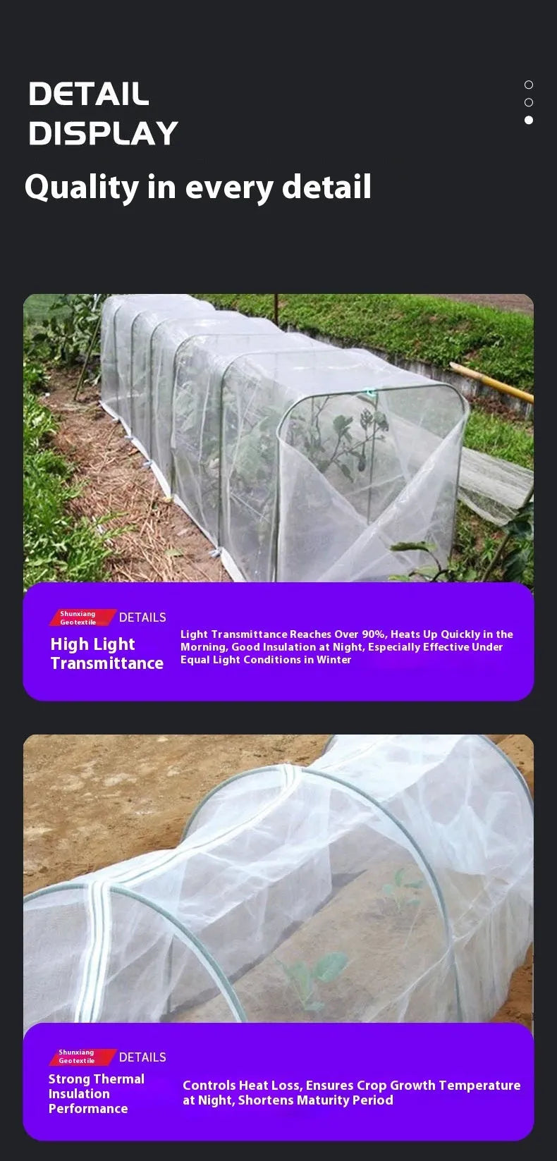 4×8 metre plastic greenhouse cold protection film for vegetable garden frost protection