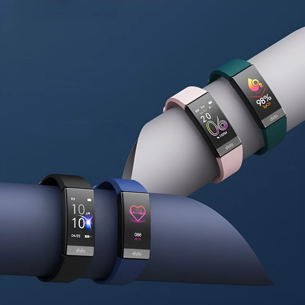 Y6 Black smart bracelet with screen displaying health metrics like ECG, blood pressure, and blood oxygen.