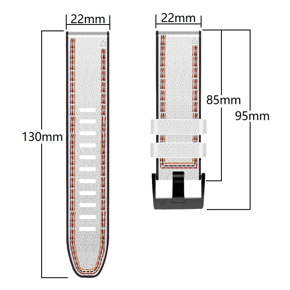Silicone quick-release watchband for Garmin Fenix smartwatch in black, brown, light brown, or white