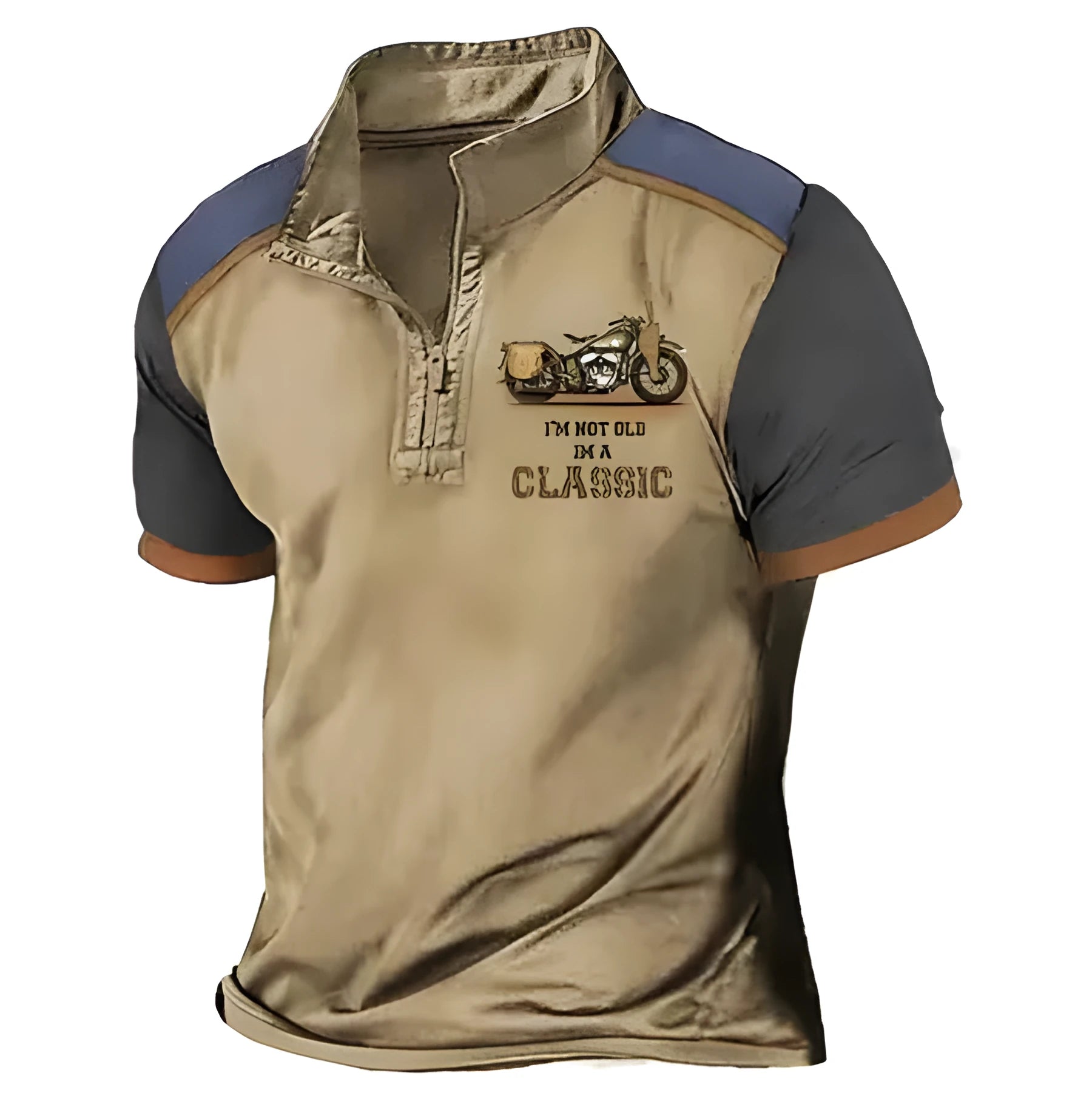 Men's 3D printed golf polo shirt in loose fit polyester bird eye cloth