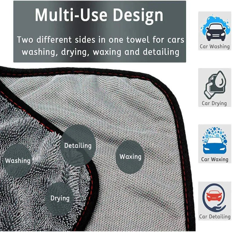 Grey 40x40cm microfiber car wash drying towel shown flat
