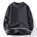 Men's loose fit round neck casual sweater in chemical fibre blend fabric available in multiple colours