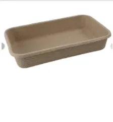 Brown disposable waterproof cat litter box with biodegradable cardboard construction showing three size options