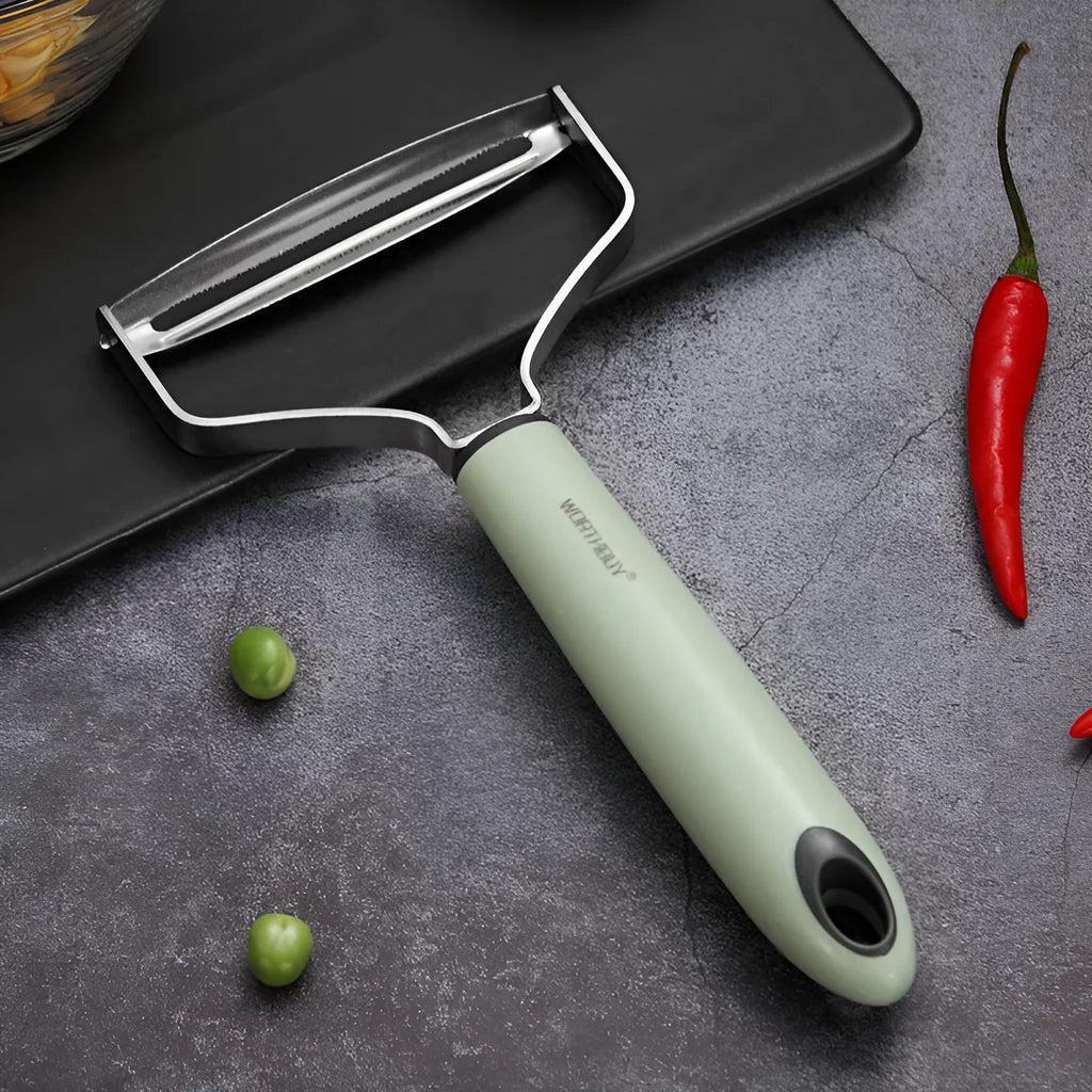 Multifunctional Stainless Steel Kitchen Melon and Fruit Peeler Peeler with Paring Knife Household Large Cutting Tool Modern Simplicity Green
