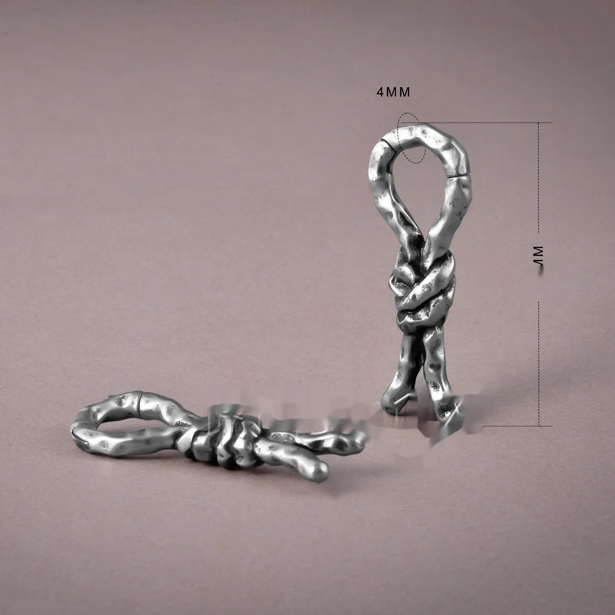 Copper Creative Bends and Hitches 4mm gauge piercing earrings with a bent design for auricle.