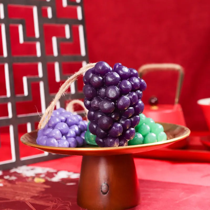 Grape handmade soap bar in purple colour with grape cluster design