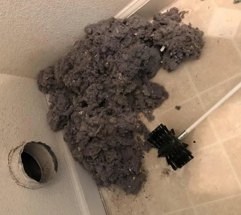 Flexible chimney cleaning brush with nylon bristles for dryer vent and range hood ducts