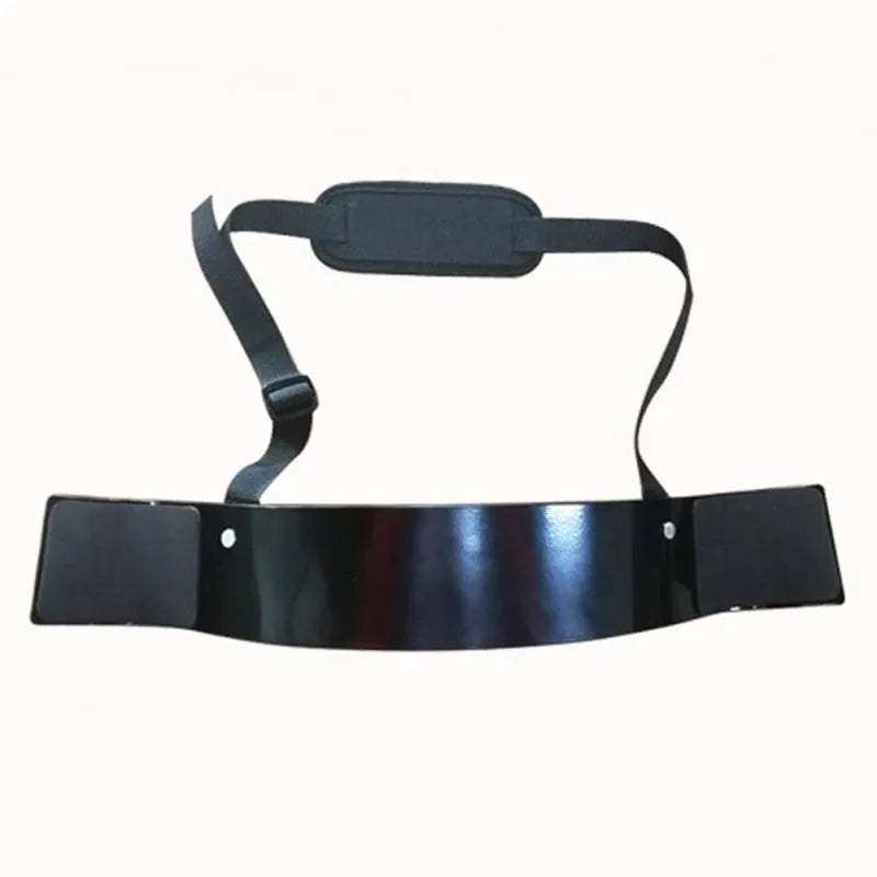 Black aluminium alloy biceps training board with reinforced nylon straps and high-density sponge pads on both sides
