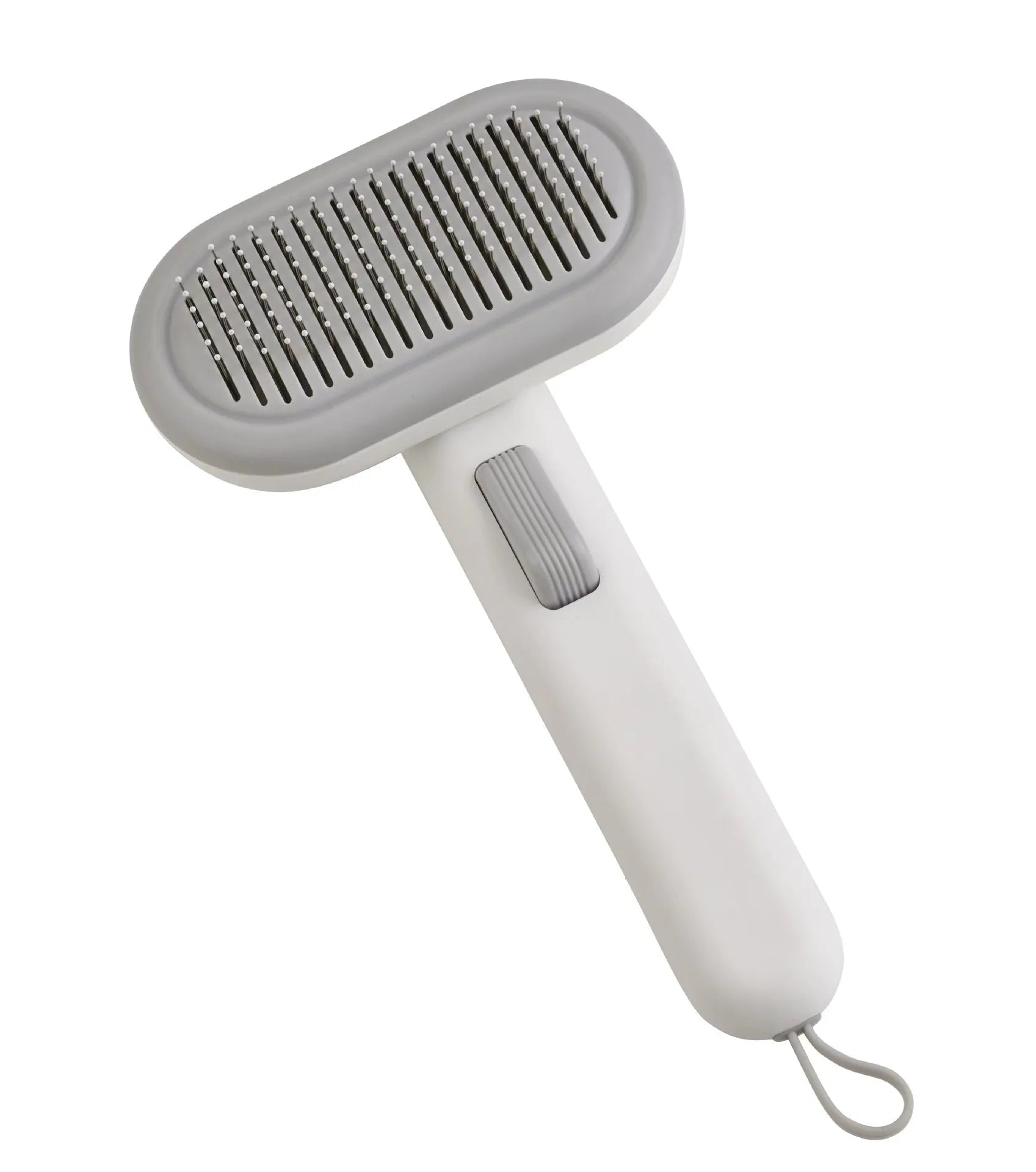 Large pet hair removal comb with stainless steel blades and ABS handle in light green