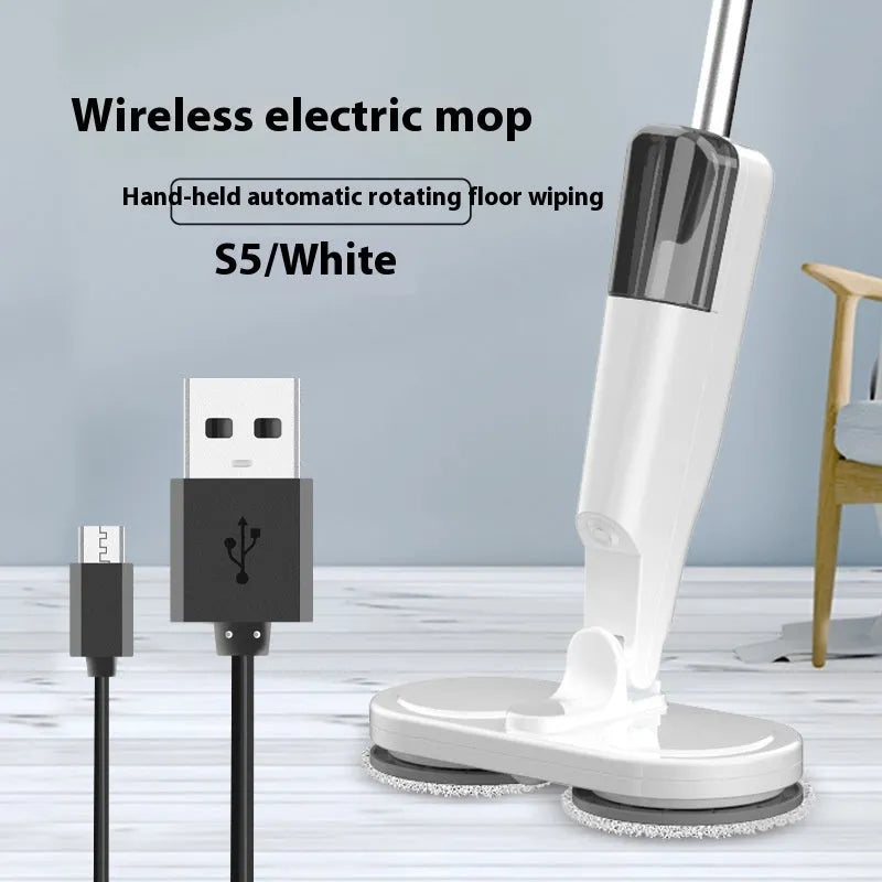 Wireless sweeping and mopping all-in-one machine in S5 Green colour with USB charging cable