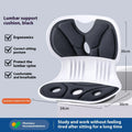 Grey waist support seat cushion with lumbar pillow for office chair or car seat comfort
