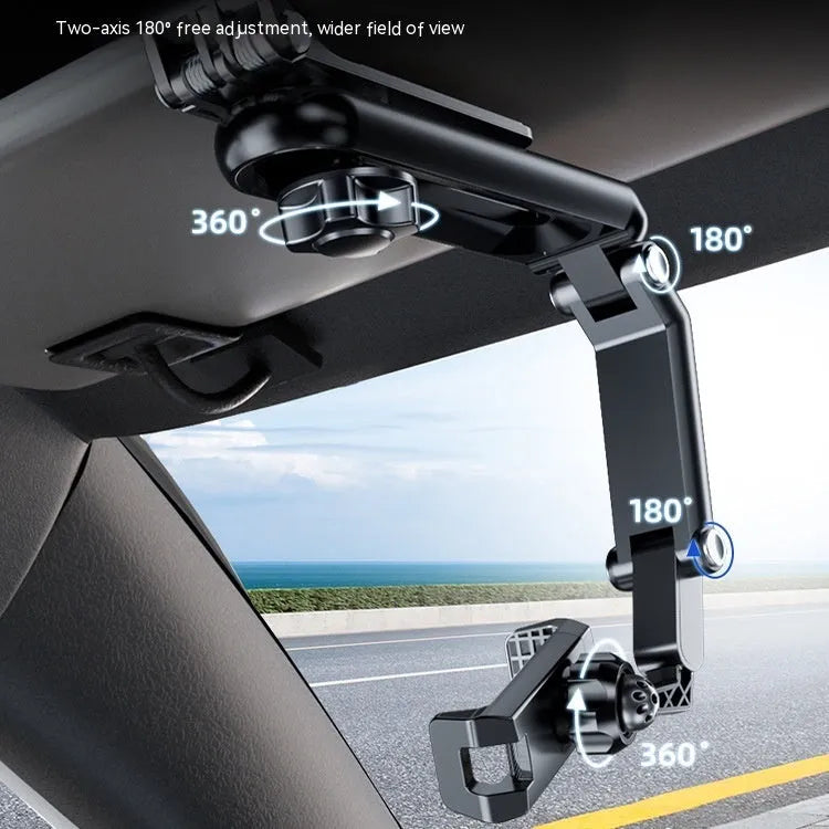 Car mobile phone bracket with clip-on dashboard mounting in black and green colour combination