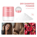 Dry shampoo powder sachet with sponge applicator and headband mirror