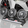 Three head automotive electric cooling fan with compact design and multi-directional airflow