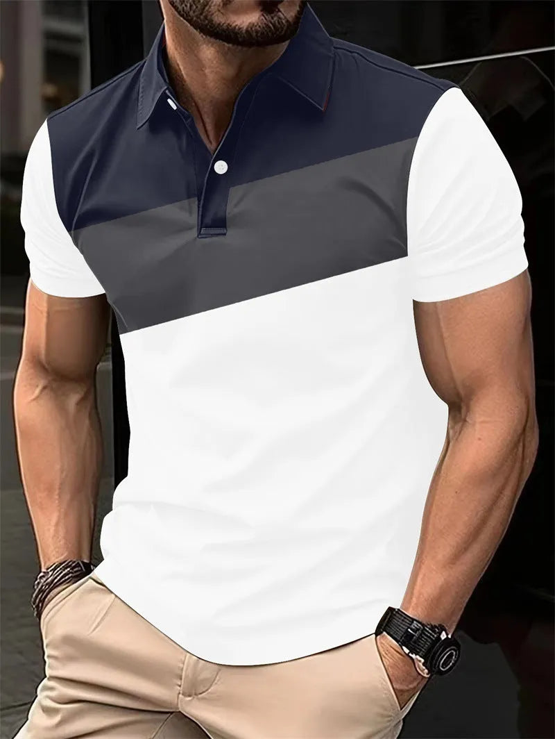 Men's loose fit short sleeve t-shirt with 3D digital printed colour matching pattern.