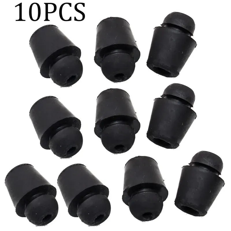 Set of 10 X16 coloured rubber shock absorption clips for automobile trunk and bucket damping.