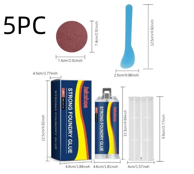 85ml metal epoxy adhesive kit with push rod, scraper and sandpaper for stainless steel copper aluminium repair