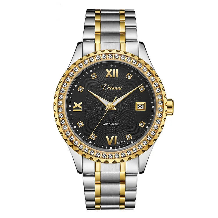 Men's waterproof automatic mechanical watch with luminous hands in business style