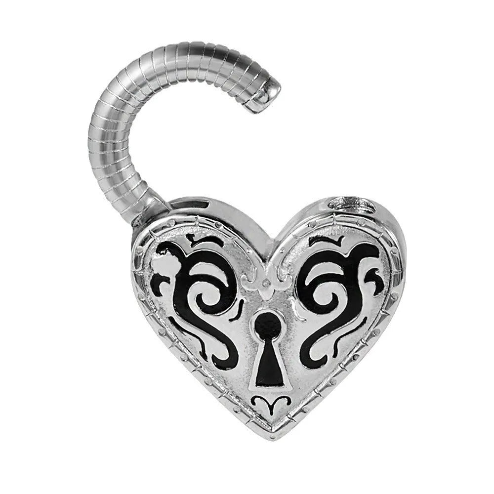 Heart-shaped stainless steel earring with electroplated finish in gold or steel colour options