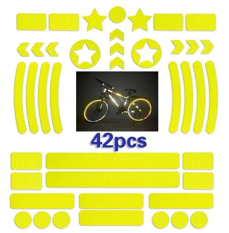 Bicycle reflective safety sticker with geometric grid pattern measuring 11.5 x 21cm