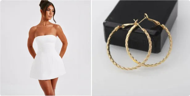 Backless women's tube dress with high waist and A-line skirt in solid colour options