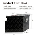 Black aluminium alloy tool case with 26-inch dimensions and T-casting design