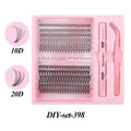 DIY single cluster false eyelashes set for individual application with artificial fibre construction