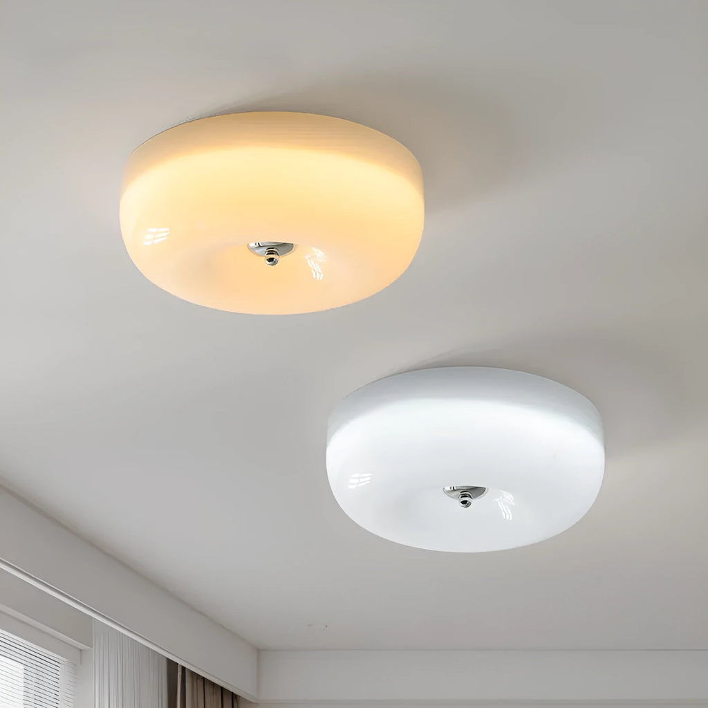 Cream coloured American style bedroom ceiling light with a three-colour lighting system.