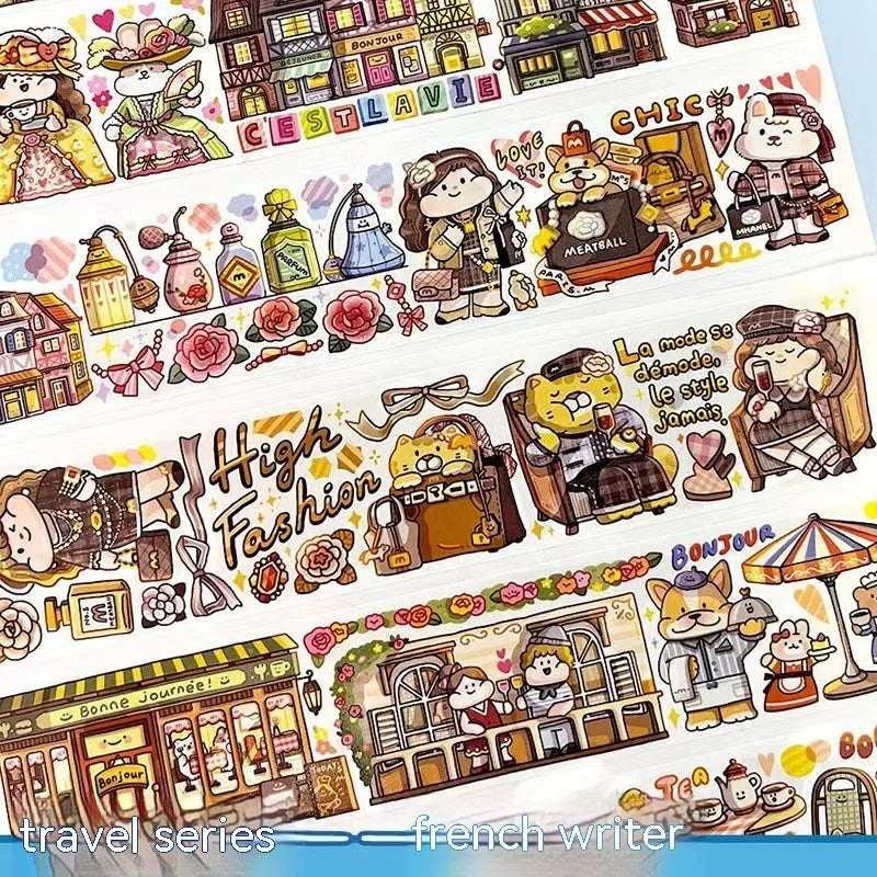 Haemorrhoid tape packaging stickers with cute cartoon characters printed on Japanese paper
