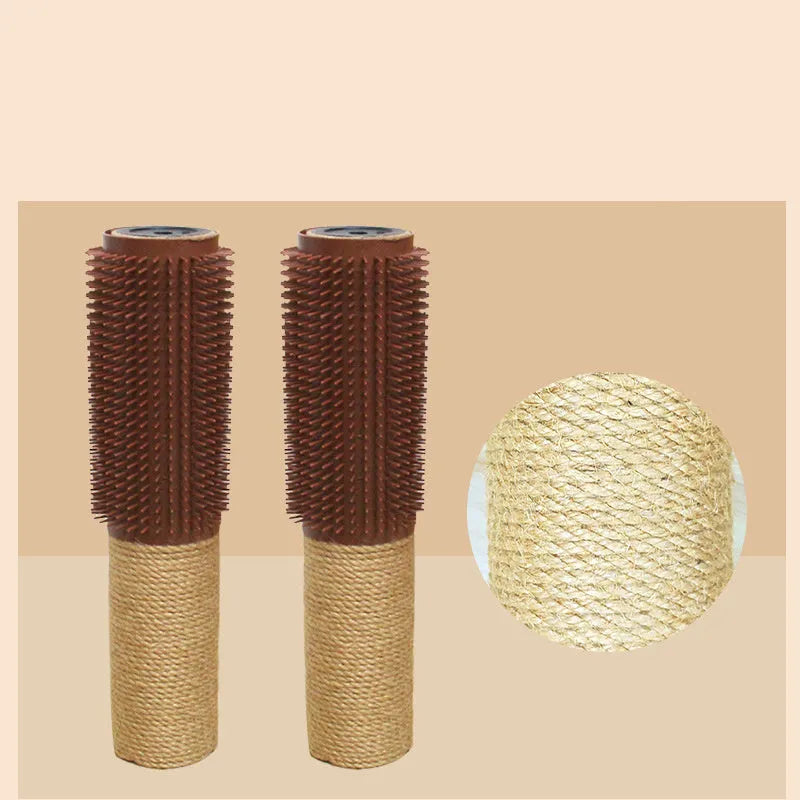 Brown or grey sisal scratching post for cats, measuring 30cm tall.