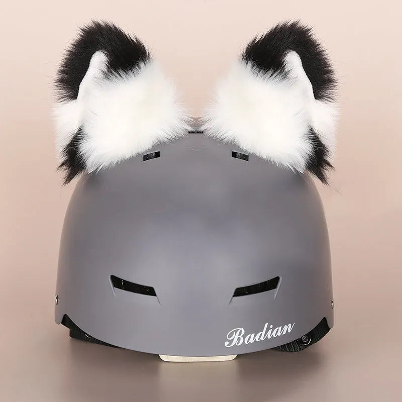 Cartoon plush fabric helmet cover set in size M decorative accessory