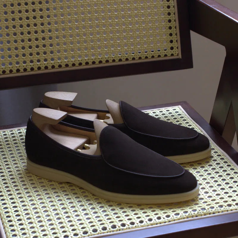 Men's British handmade leather loafers in multiple colours with TPR soles