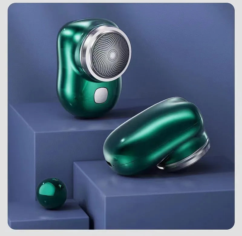 Rechargeable travel electric shaver with 6-blade floating cutter head in silver