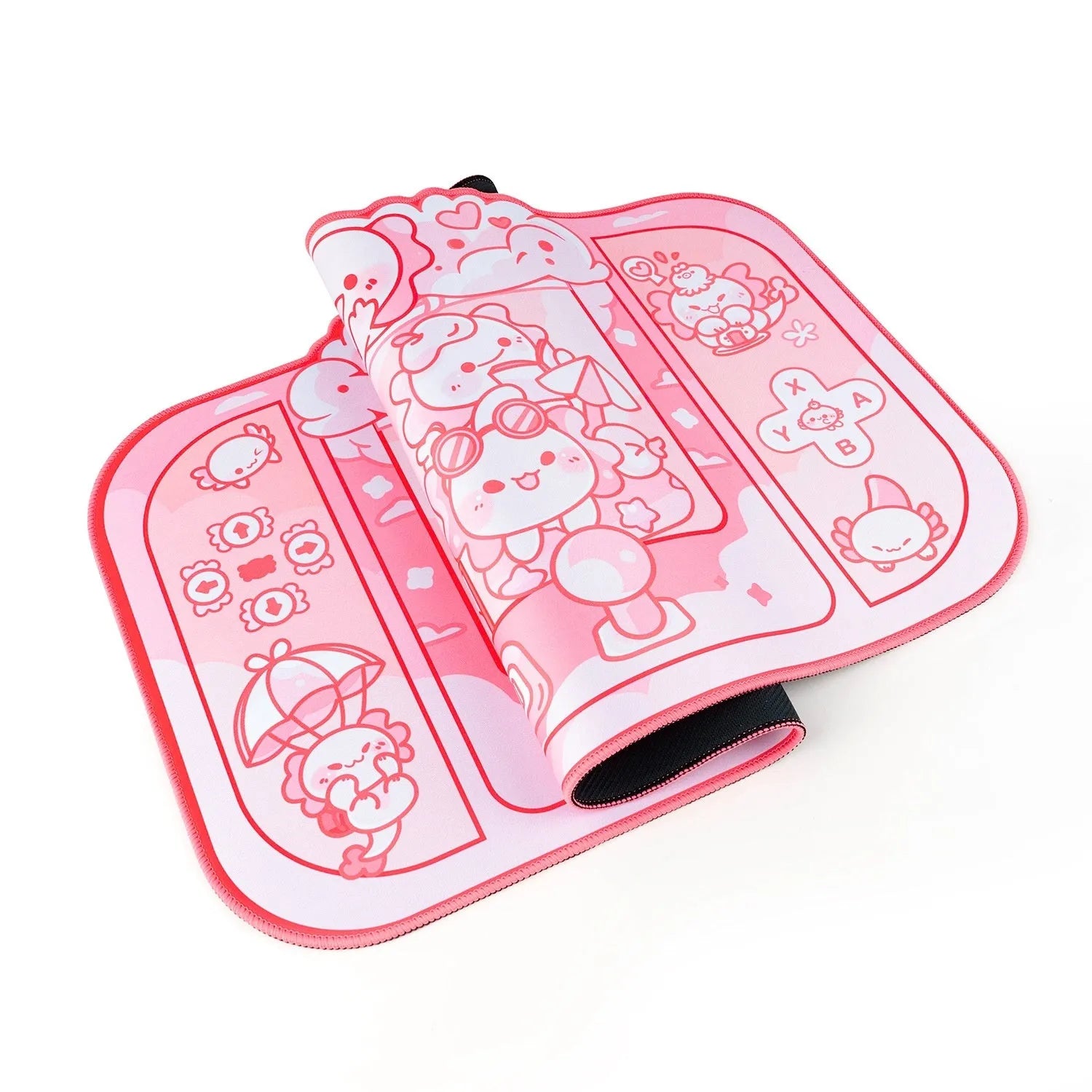 Hexagonal dragon crane machine pattern on 75×40cm cloth mouse pad with wrist support
