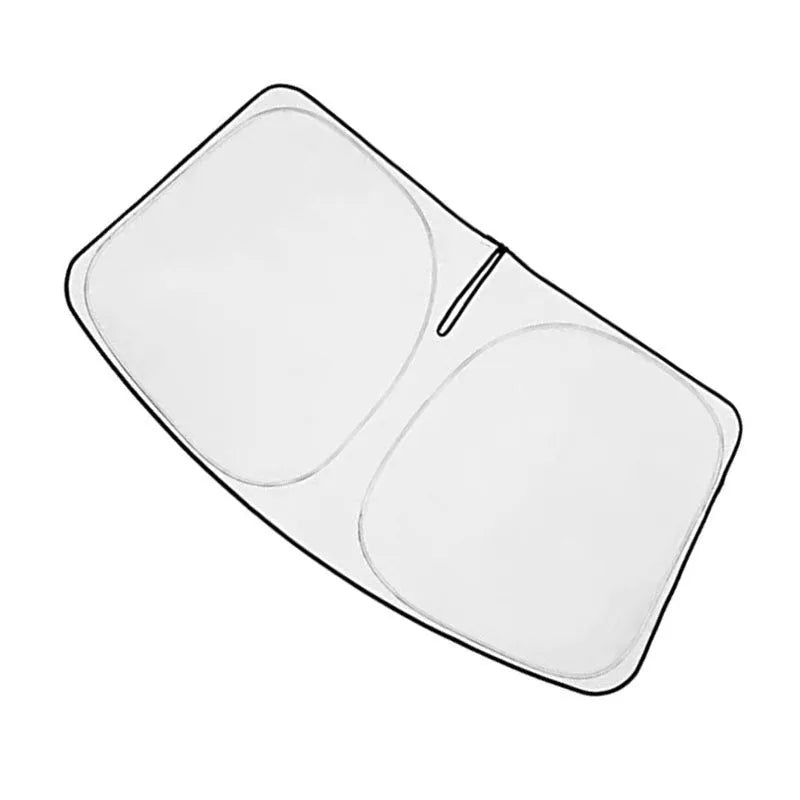 Silver tape car windshield sunshade for NOAH XOVY 90 series vehicles folded for storage