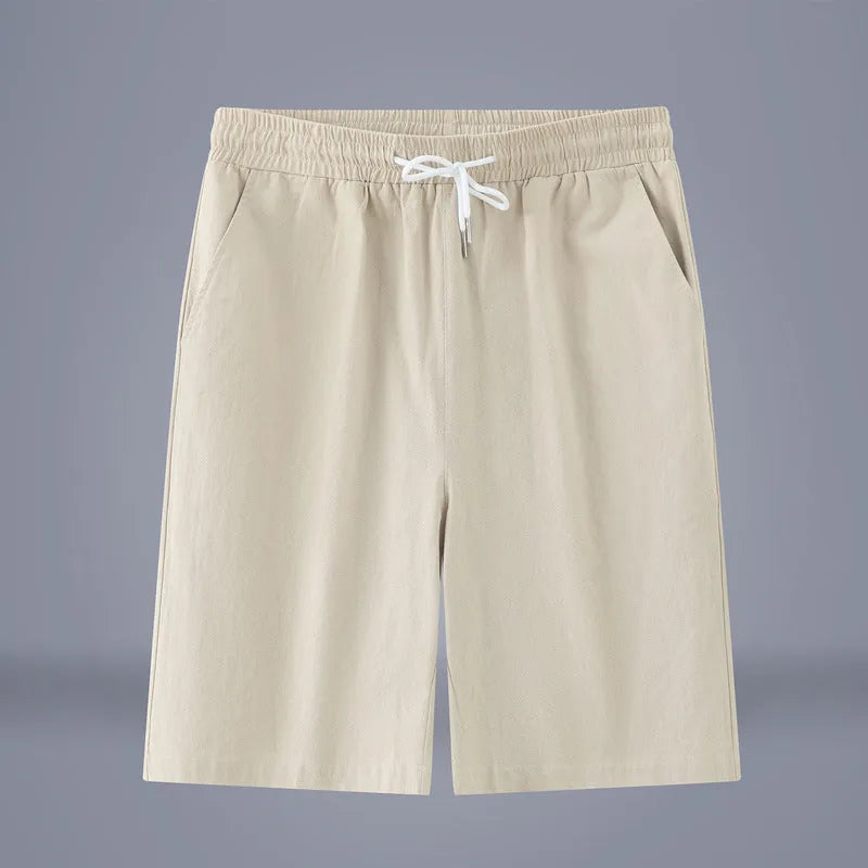 Chinese-style cotton linen cropped pants in Army Green colour with a drawstring waist.