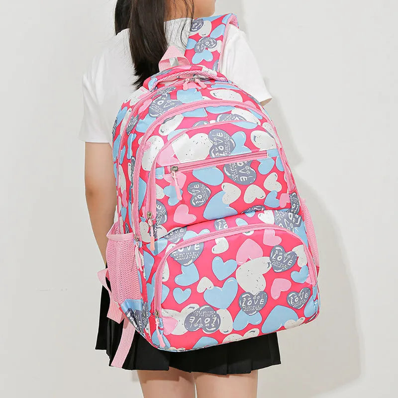 Student schoolbag backpack with air pillow belt in Oxford cloth with large capacity