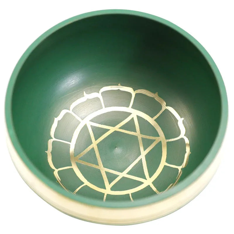 Handmade colourful Himalaya singing bowl percussion instrument, 7.8cm diameter.