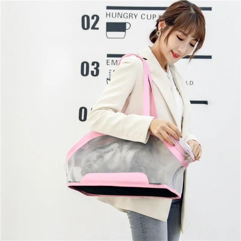 MOORPET leather cat outing carry bag with 25 litre capacity in Milan White colour