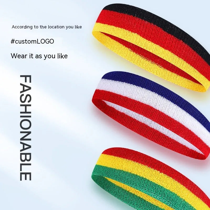 Polyester sports headband in multiple colour combinations for running and basketball