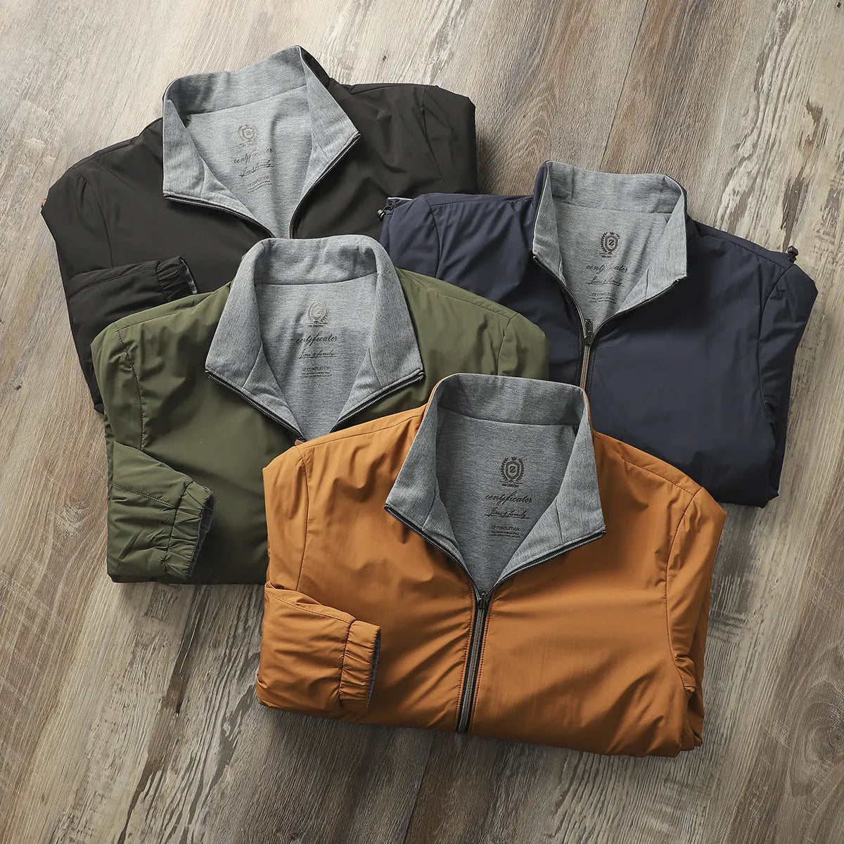 Men's stand collar business casual jacket in four colours with size range up to 4XL